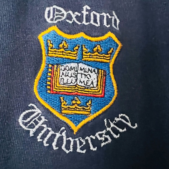 Navy Oxford University Rugby Shirt - Picture 2 of 3